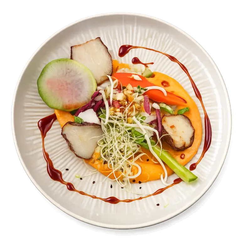 Filet de poisson de saison et légumes, plat de la carte au restaurant L'Hémicycle Toulouse rive gauche