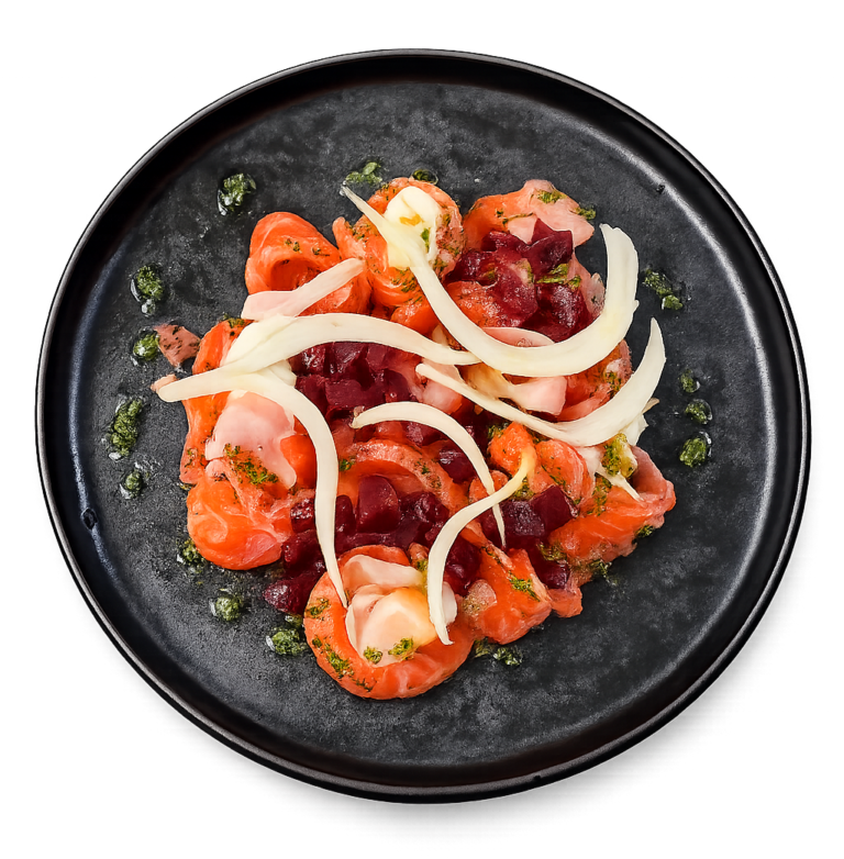 Saumon gravlax betterave et fenouil, entrée signature au restaurant L'Hémicycle Toulouse rive gauche