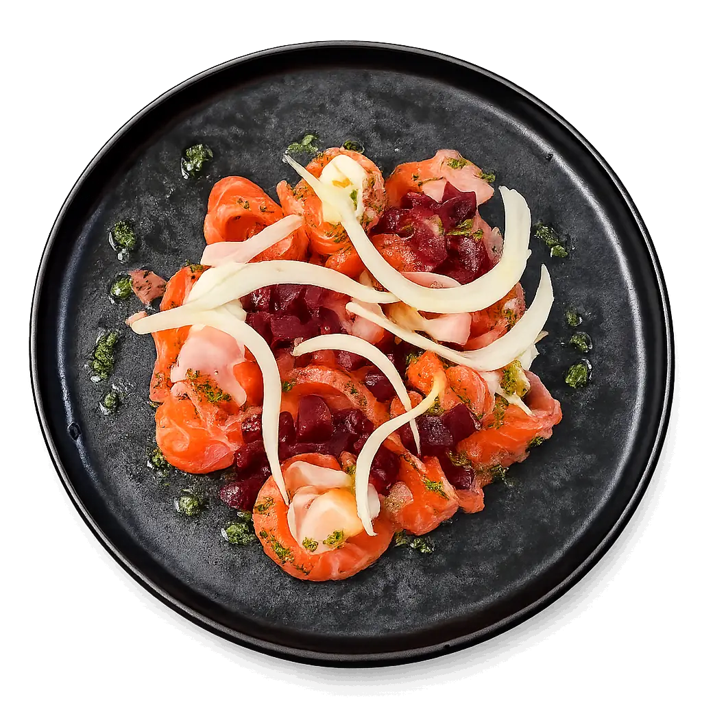 Saumon gravlax betterave et fenouil, entrée signature au restaurant L'Hémicycle Toulouse rive gauche