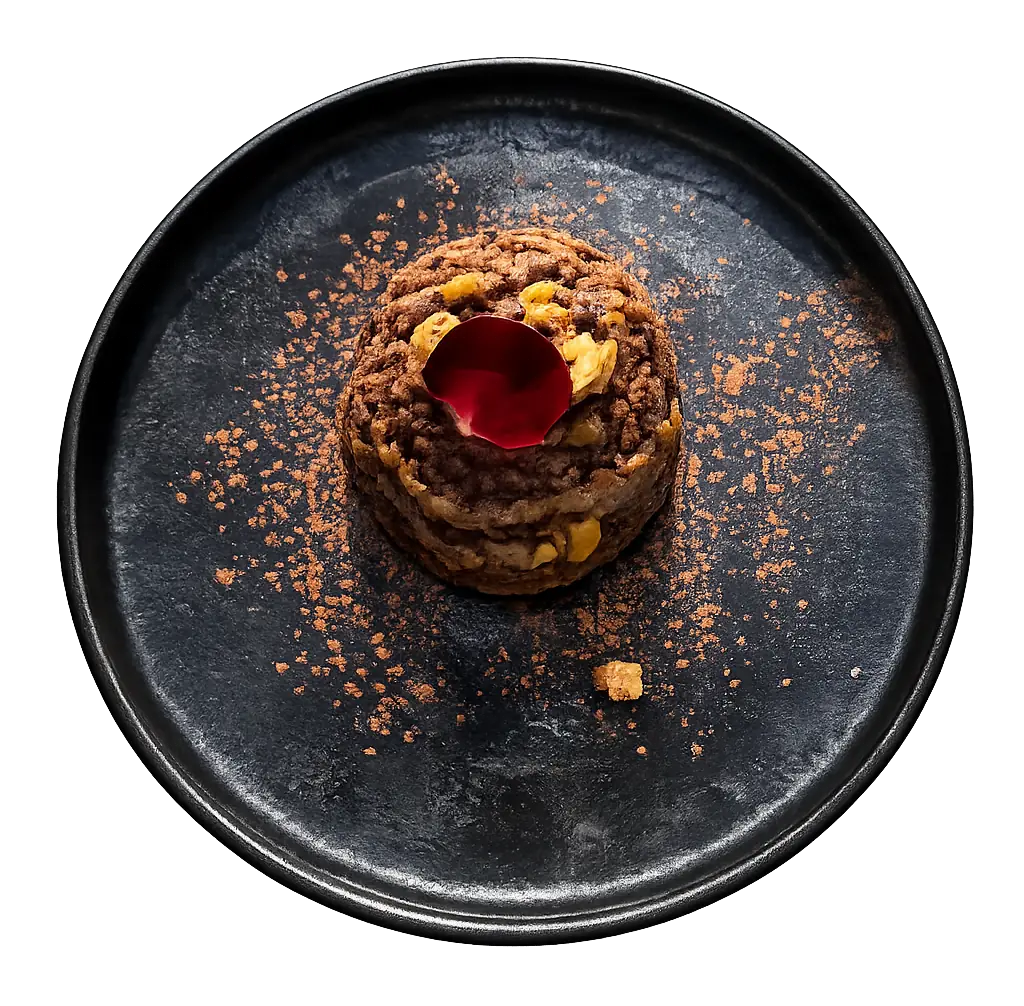 Dessert au chocolat dressé avec soin, pâtisserie maison au restaurant L'Hémicycle Toulouse